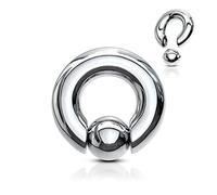 Pain-is-Art Piercing intime BCR en acier chirurgical argenté de 3,0 à 10,0 mm, Dicke: 6,0 mm | Innendurchmesser: 19 mm, Acier allié