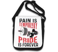 Pain Is Temporary Pride Is Forever Gym Logo Back Squat Sac à bandoulière Blanc