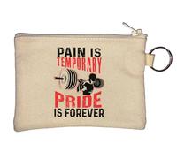Pain is Temporary Pride is Forever Gym Porte-clés avec logo Back Squat Beige