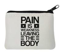 Pain is Weakness Leaving The Body Porte-monnaie en néoprène Blanc 10 x 11 cm