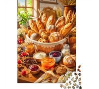 Pain Panier Petit-déjeuner 1000pcs Mini Puzzle pour Famille Difficile | 52x38cm Carton Décoration Maison Structure Durable Cadeau Anniversaire Relaxation