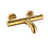 PAINI FRANCE ROBINETTERIE Miscelatore termostatico bagno/doccia Ortence PVD becco curvo PVD oro spazzolato - Rubinetteria bagno