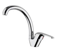 Paini - Robinet mitigeur monocommande cuisine, évier, chromé, levier latéral, bec conique orientable, design moderne, entièrement fabriqué et travaillé en Italie