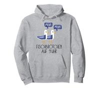 Pains à poisson sur 9 heures avec inscription « Moin Moin Moin » - Cadeau Mer du Nord Sweat à Capuche