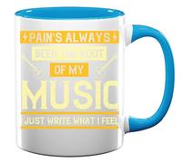 Pain's Always Been The Root of My Music. I just Write What I Feel Tasse en céramique Bleu clair