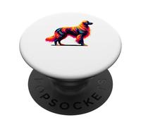 Paint Art Flat-Coated Retriever PopSockets PopGrip Adhésif