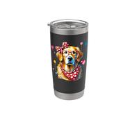 Paint Art Golden Retriever GR Dog Goldie Painter Artist Gobelet isotherme en acier inoxydable double paroi