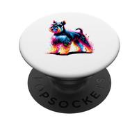 Paint Art Miniature Schnauzer PopSockets PopGrip Adhésif