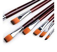 Paint Brushes Professional Wooden Pole Two-Color Nylon Hair 12 Oily Brush Set Suitable for Watercolor Oil Painting Acrylic Painting for Watercolor Oil Painting(Brown-Free Size)