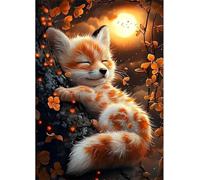 Paint by Number for Adult,Animals Flowers Moon DIY Oil Painting Kits on Canvas for Beginner,with Brushes and Acrylic Pigment,Paint by Numbers Arts and Crafts Kit for Home Decor Without Frame,55x70cm