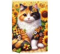 Paint by Number for Adult,Cat Sunflower DIY Oil Painting Kits on Canvas for Beginner,with Brushes and Acrylic Pigment,Paint by Numbers Arts and Crafts Kit for Home Decor with frame,50x65cm