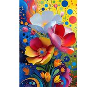 Paint by Number for Adult,Colorful Flowers DIY Oil Painting Kits on Canvas for Beginner,with Brushes and Acrylic Pigment,Paint by Numbers Arts and Crafts Kit for Home Decor with frame,30x40cm