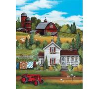 Paint by Number for Adult,Farm Field DIY Oil Painting Kits on Canvas for Beginner,with Brushes and Acrylic Pigment,Paint by Numbers Arts and Crafts Kit for Home Decor with frame,50x65cm