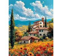 Paint by Number for Adult,Field House DIY Oil Painting Kits on Canvas for Beginner,with Brushes and Acrylic Pigment,Paint by Numbers Arts and Crafts Kit for Home Decor Without Frame,40x50cm