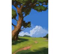 Paint by Number for Adult,Field Tree DIY Oil Painting Kits on Canvas for Beginner,with Brushes and Acrylic Pigment,Paint by Numbers Arts and Crafts Kit for Home Decor Without Frame,40x50cm