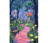 Paint by Number for Adult,Garden Path DIY Oil Painting Kits on Canvas for Beginner,with Brushes and Acrylic Pigment,Paint by Numbers Arts and Crafts Kit for Home Decor with frame,50x65cm
