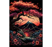 Paint by Number for Adult,Hill Tree Plant DIY Oil Painting Kits on Canvas for Beginner,with Brushes and Acrylic Pigment,Paint by Numbers Arts and Crafts Kit for Home Decor with frame,60x90cm