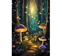 Paint by Number for Adult,Jungle Fireflies DIY Oil Painting Kits on Canvas for Beginner,with Brushes and Acrylic Pigment,Paint by Numbers Arts and Crafts Kit for Home Decor Without Frame,40x50cm
