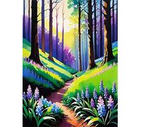 Paint by Number for Adult,Jungle Sunrise Tree DIY Oil Painting Kits on Canvas for Beginner,with Brushes and Acrylic Pigment,Paint by Numbers Arts and Crafts Kit for Home Decor with frame,60x90cm
