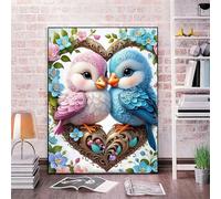 Paint by Number for Adult,Love Birds DIY Oil Painting Kits on Canvas for Beginner,with Brushes and Acrylic Pigment,Paint by Numbers Arts and Crafts Kit for Home Decor with frame,30x40cm