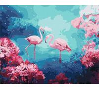 Paint by Number for Adult,Pink Plants Animals DIY Oil Painting Kits on Canvas for Beginner,with Brushes and Acrylic Pigment,Paint by Numbers Arts and Crafts Kit for Home Decor with frame,60x90cm