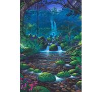 Paint by Number for Adult,River Jungle DIY Oil Painting Kits on Canvas for Beginner,with Brushes and Acrylic Pigment,Paint by Numbers Arts and Crafts Kit for Home Decor Without Frame,40x50cm