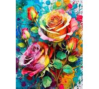 Paint by Number for Adult,Rose Color DIY Oil Painting Kits on Canvas for Beginner,with Brushes and Acrylic Pigment,Paint by Numbers Arts and Crafts Kit for Home Decor with frame,30x40cm