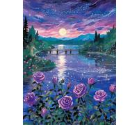 Paint by Number for Adult,Rose Purple DIY Oil Painting Kits on Canvas for Beginner,with Brushes and Acrylic Pigment,Paint by Numbers Arts and Crafts Kit for Home Decor Without Frame,40x50cm