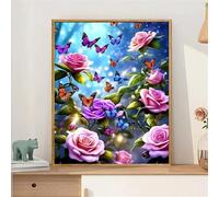 Paint by Number for Adult,Rose Purple DIY Oil Painting Kits on Canvas for Beginner,with Brushes and Acrylic Pigment,Paint by Numbers Arts and Crafts Kit for Home Decor with frame,50x65cm
