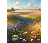 Paint by Number for Adult,Sky Field DIY Oil Painting Kits on Canvas for Beginner,with Brushes and Acrylic Pigment,Paint by Numbers Arts and Crafts Kit for Home Decor with frame,50x65cm