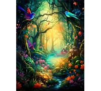 Paint by Number for Adult,Tree Birds Flower DIY Oil Painting Kits on Canvas for Beginner,with Brushes and Acrylic Pigment,Paint by Numbers Arts and Crafts Kit for Home Decor Without Frame,40x50cm