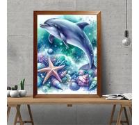 Paint by Number for Adult,Whale Marine Life DIY Oil Painting Kits on Canvas for Beginner,with Brushes and Acrylic Pigment,Paint by Numbers Arts and Crafts Kit for Home Decor with frame,50x65cm