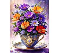 Paint by Number for Adult,Yellow Purple Daisy DIY Oil Painting Kits on Canvas for Beginner,with Brushes and Acrylic Pigment,Paint by Numbers Arts and Crafts Kit for Home Decor with frame,50x65cm