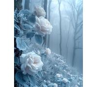 Paint by Number for Adults Paysage, Rose Paint by Number, DIY Canvas Oil Painting Kit for Kid, Toile créative Peinture L'art artisanal Débutants, Pour la décoration murale à la maison 80x100cm Q-326