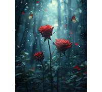 Paint by Number for Adults Rouge, Rose Paint by Number, DIY Canvas Oil Painting Kit for Kid, Toile créative Peinture L'art artisanal Débutants, Pour la décoration murale à la maison 80x100cm Q-140