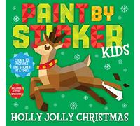 Workman Publishing – Paint by Sticker Kids: Holly Jolly Christmas – 10 images, paillettes incluses