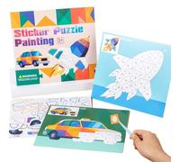 Paint by Sticker - Kit interactif 3D Animal Art Craft Kit, Cartoon Puzzle For Brain Development, Skill Building Fine Motor Educational Toy | Engaging Preschool Learning Activity Kids Boys Girls