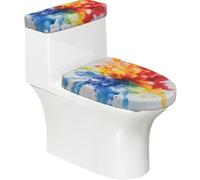 Paint Explosion Lot de 2 housses de siège de toilette avec couvercle de réservoir, ajustement élastique pour toilettes en forme de U et allongées, décoration de salle de bain, cadeau de pendaison de