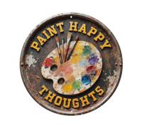 Paint Happy Thoughts Plaque en métal