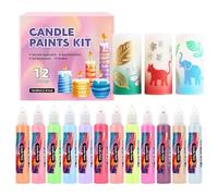 Paint Marker Canvas, 12 Vibrant Colors Candle Wax Pen Set, Writing Drawing Decorating Kit for Festival Wedding Holiday Birthday Party Crafts on Glass Tote Bags Cotton Fabric Adults Art 2.2x12cm