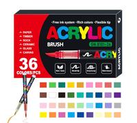 Paint Marker - Resin, 9.02x5.51x1.06in Pen Marker Waterproof Acrylic And Soft Tip Design Fade-Resistant Colors, Craft Art Paint Pens For Canvas, Wood, Stone, DIY Projects, School, Art Studio