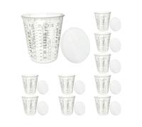 Paint Mixing Cups, Precise Painting Mixing Cup, 10X Clear Measuring Cups with Lids, for Mixing Paint, Pigments, Epoxy Resins, Professional Paint Mixing Set for Art and Crafts