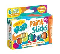 Paint Pop Lot de 6 bâtons de peinture pour enfants - Couleurs assorties classiques - Twist & Paint, sans désordre, action à séchage rapide, nettoyage facile, couleurs vives, multi-surfaces