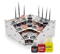 Paint Rack Support de peinture en bois pour modélisme et artistes amateurs - Convient pour Citadel, Vallejo, et plus encore - Idéal pour l'aérographe, les pinceaux et le stockage de la peinture