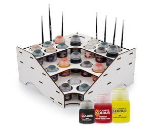 Paint Rack Support de peinture en bois pour modélisme et artistes amateurs - Convient pour Citadel, Vallejo, et plus encore - Idéal pour l'aérographe, les pinceaux et le stockage de la peinture