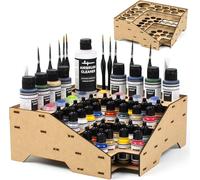 Paint station support peinture maquette. Support de rangement en bois pinceaux warhammer porte pot peintures army painter brush holder vallejo paint-station (Support C)