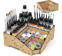Paint station support peinture maquette. Support de rangement en bois pinceaux warhammer porte pot peinture citadel acrylique hobbyzone tamiya (Support D)
