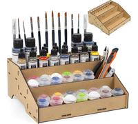 Paint station support peinture maquette. Support de rangement en bois pinceaux warhammer porte pot peinture citadel vallejo acrylique hobbyzone tamiya (Support B)