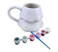 Paint Your Own Ensemble de tasses à café en céramique - 1 ensemble de tasses en céramique blanche, kit de bricolage résistant, cadeau de fête spécial | Fourniture créative fiable pour les fêtes, la