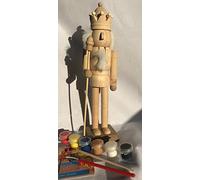 paint your own nutcrackers,handmade 24cm tall, DIY soldier nutcracker,unpainted nutcrackers,one package include one piece of unassemblyed wooden nutcracker with 6 cans of color and 2 pens. DIY kit,painting DIY set by sweet home